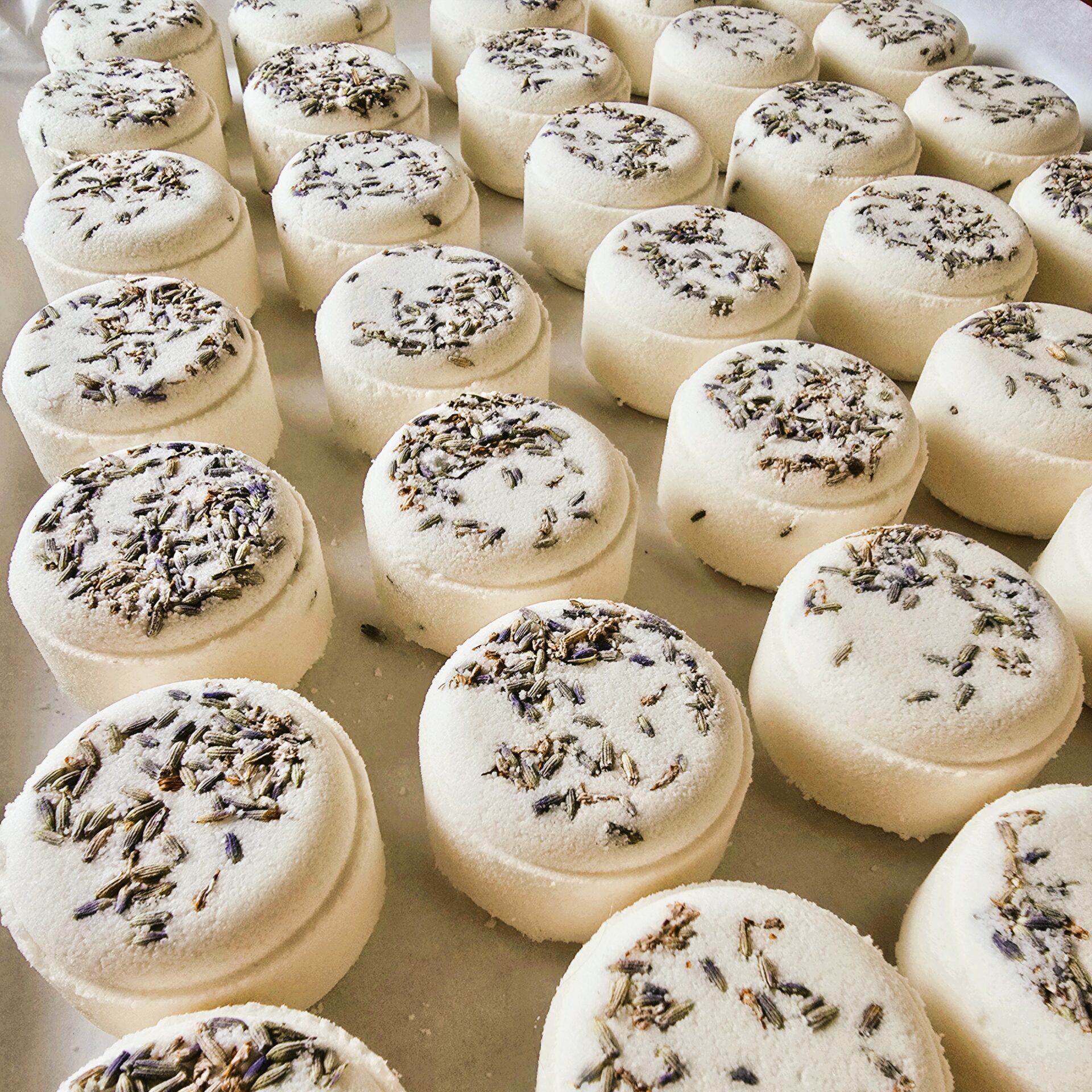 The Elchemist Calm Shower Steamers in rows